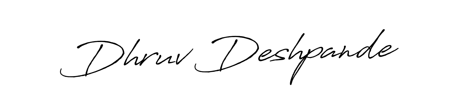 Antro_Vectra_Bolder is a professional signature style that is perfect for those who want to add a touch of class to their signature. It is also a great choice for those who want to make their signature more unique. Get Dhruv Deshpande name to fancy signature for free. Dhruv Deshpande signature style 7 images and pictures png