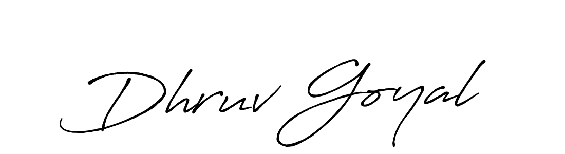 Make a beautiful signature design for name Dhruv Goyal. With this signature (Antro_Vectra_Bolder) style, you can create a handwritten signature for free. Dhruv Goyal signature style 7 images and pictures png