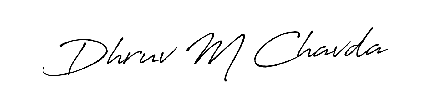 It looks lik you need a new signature style for name Dhruv M Chavda. Design unique handwritten (Antro_Vectra_Bolder) signature with our free signature maker in just a few clicks. Dhruv M Chavda signature style 7 images and pictures png