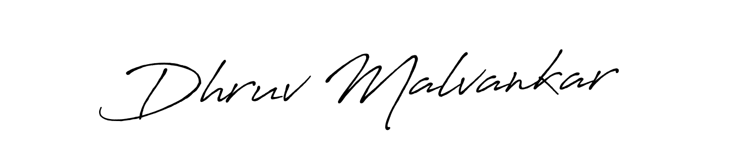 Use a signature maker to create a handwritten signature online. With this signature software, you can design (Antro_Vectra_Bolder) your own signature for name Dhruv Malvankar. Dhruv Malvankar signature style 7 images and pictures png