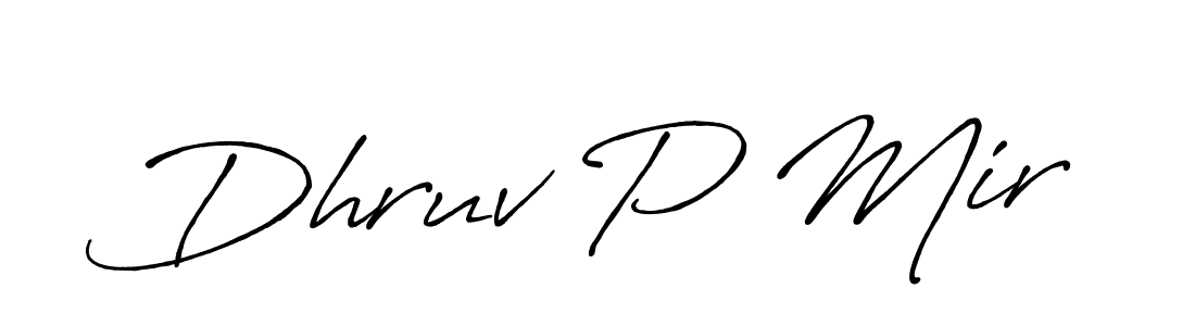 The best way (Antro_Vectra_Bolder) to make a short signature is to pick only two or three words in your name. The name Dhruv P Mir include a total of six letters. For converting this name. Dhruv P Mir signature style 7 images and pictures png