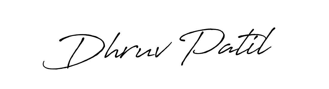 Create a beautiful signature design for name Dhruv Patil. With this signature (Antro_Vectra_Bolder) fonts, you can make a handwritten signature for free. Dhruv Patil signature style 7 images and pictures png