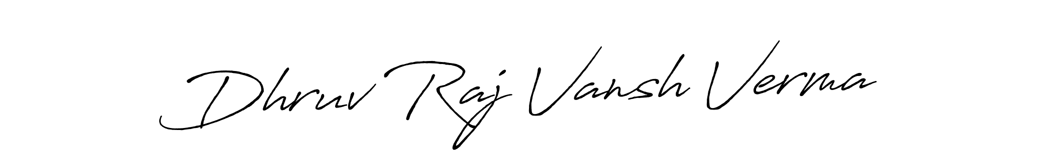 Make a beautiful signature design for name Dhruv Raj Vansh Verma. With this signature (Antro_Vectra_Bolder) style, you can create a handwritten signature for free. Dhruv Raj Vansh Verma signature style 7 images and pictures png