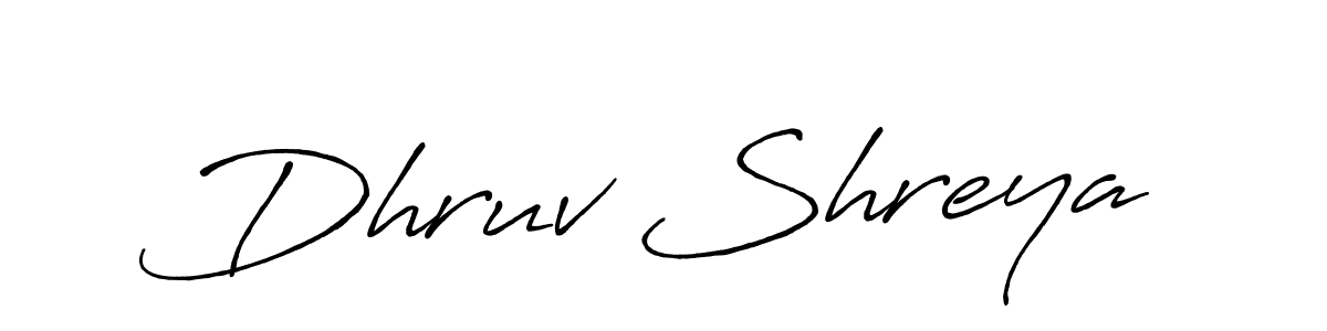 Design your own signature with our free online signature maker. With this signature software, you can create a handwritten (Antro_Vectra_Bolder) signature for name Dhruv Shreya. Dhruv Shreya signature style 7 images and pictures png