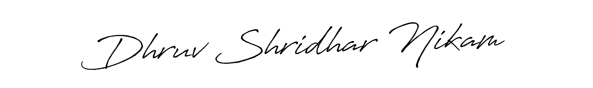 How to make Dhruv Shridhar Nikam name signature. Use Antro_Vectra_Bolder style for creating short signs online. This is the latest handwritten sign. Dhruv Shridhar Nikam signature style 7 images and pictures png