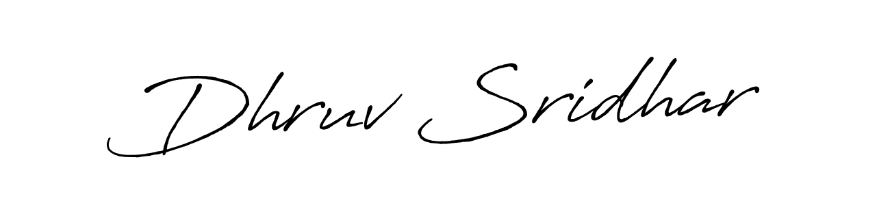 Similarly Antro_Vectra_Bolder is the best handwritten signature design. Signature creator online .You can use it as an online autograph creator for name Dhruv Sridhar. Dhruv Sridhar signature style 7 images and pictures png