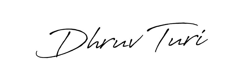 The best way (Antro_Vectra_Bolder) to make a short signature is to pick only two or three words in your name. The name Dhruv Turi include a total of six letters. For converting this name. Dhruv Turi signature style 7 images and pictures png