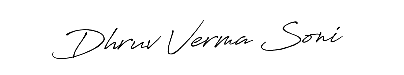 This is the best signature style for the Dhruv Verma Soni name. Also you like these signature font (Antro_Vectra_Bolder). Mix name signature. Dhruv Verma Soni signature style 7 images and pictures png