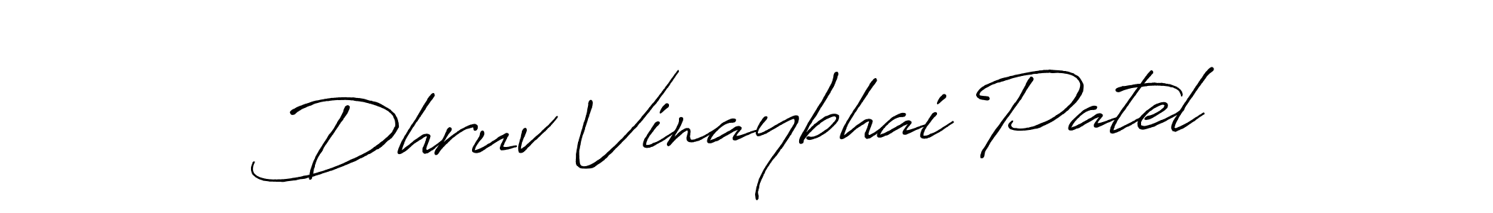 Create a beautiful signature design for name Dhruv Vinaybhai Patel. With this signature (Antro_Vectra_Bolder) fonts, you can make a handwritten signature for free. Dhruv Vinaybhai Patel signature style 7 images and pictures png