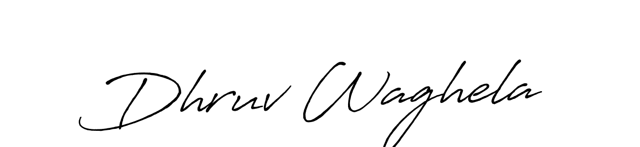 How to make Dhruv Waghela name signature. Use Antro_Vectra_Bolder style for creating short signs online. This is the latest handwritten sign. Dhruv Waghela signature style 7 images and pictures png