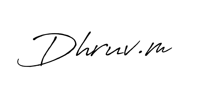 Also You can easily find your signature by using the search form. We will create Dhruv.m name handwritten signature images for you free of cost using Antro_Vectra_Bolder sign style. Dhruv.m signature style 7 images and pictures png