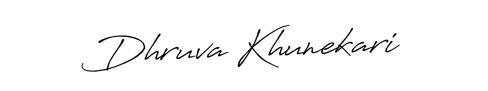 Dhruva Khunekari stylish signature style. Best Handwritten Sign (Antro_Vectra_Bolder) for my name. Handwritten Signature Collection Ideas for my name Dhruva Khunekari. Dhruva Khunekari signature style 7 images and pictures png