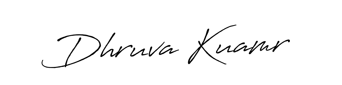 Antro_Vectra_Bolder is a professional signature style that is perfect for those who want to add a touch of class to their signature. It is also a great choice for those who want to make their signature more unique. Get Dhruva Kuamr name to fancy signature for free. Dhruva Kuamr signature style 7 images and pictures png