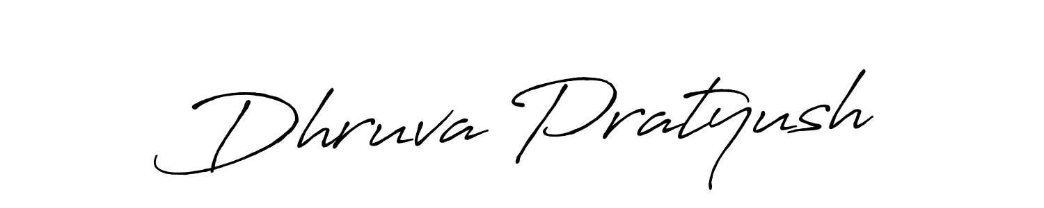 Dhruva Pratyush stylish signature style. Best Handwritten Sign (Antro_Vectra_Bolder) for my name. Handwritten Signature Collection Ideas for my name Dhruva Pratyush. Dhruva Pratyush signature style 7 images and pictures png