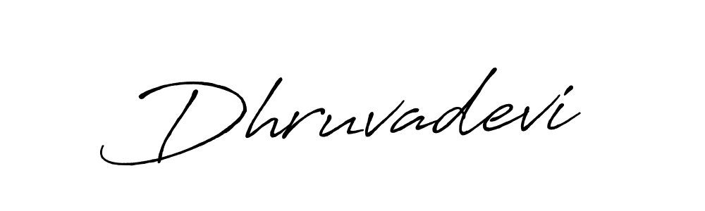 How to make Dhruvadevi name signature. Use Antro_Vectra_Bolder style for creating short signs online. This is the latest handwritten sign. Dhruvadevi signature style 7 images and pictures png