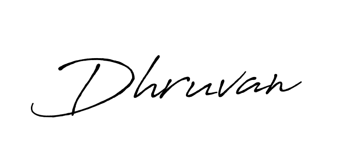 Make a beautiful signature design for name Dhruvan. With this signature (Antro_Vectra_Bolder) style, you can create a handwritten signature for free. Dhruvan signature style 7 images and pictures png