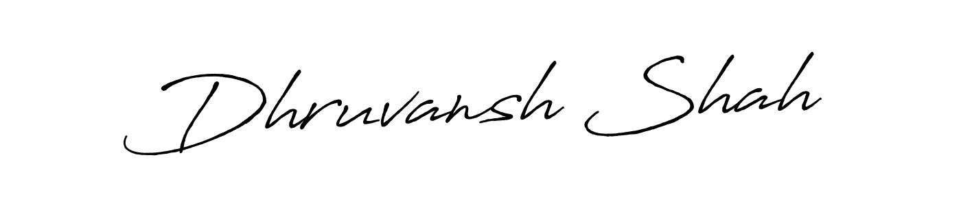 How to make Dhruvansh Shah name signature. Use Antro_Vectra_Bolder style for creating short signs online. This is the latest handwritten sign. Dhruvansh Shah signature style 7 images and pictures png