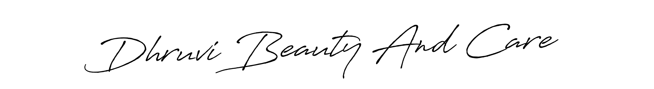 Use a signature maker to create a handwritten signature online. With this signature software, you can design (Antro_Vectra_Bolder) your own signature for name Dhruvi Beauty And Care. Dhruvi Beauty And Care signature style 7 images and pictures png