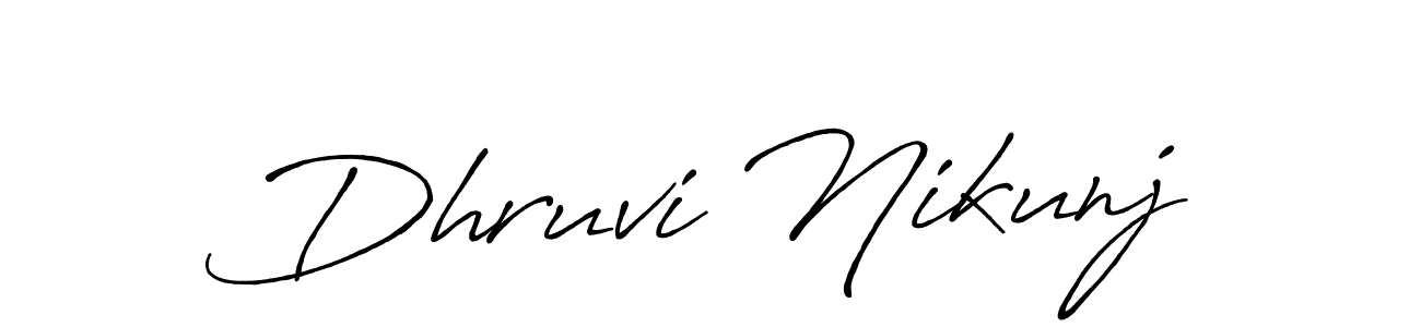 How to make Dhruvi Nikunj name signature. Use Antro_Vectra_Bolder style for creating short signs online. This is the latest handwritten sign. Dhruvi Nikunj signature style 7 images and pictures png