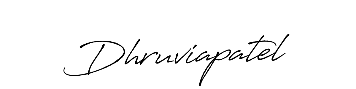 Make a beautiful signature design for name Dhruviapatel. With this signature (Antro_Vectra_Bolder) style, you can create a handwritten signature for free. Dhruviapatel signature style 7 images and pictures png