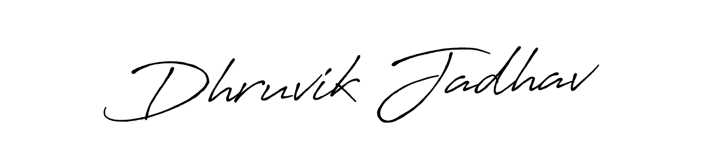 You should practise on your own different ways (Antro_Vectra_Bolder) to write your name (Dhruvik Jadhav) in signature. don't let someone else do it for you. Dhruvik Jadhav signature style 7 images and pictures png