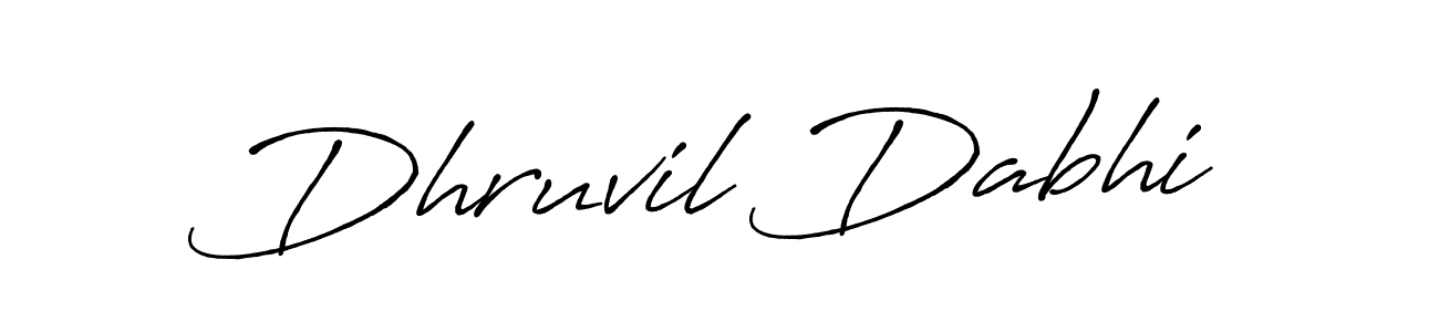 How to make Dhruvil Dabhi signature? Antro_Vectra_Bolder is a professional autograph style. Create handwritten signature for Dhruvil Dabhi name. Dhruvil Dabhi signature style 7 images and pictures png