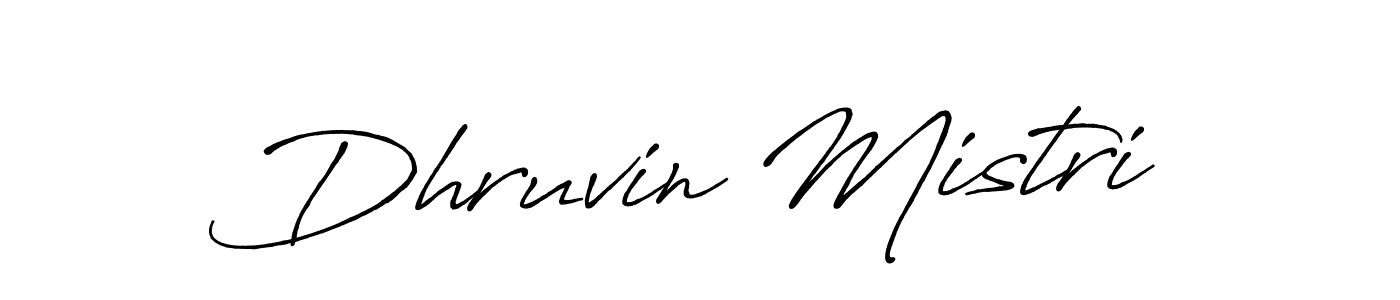 How to make Dhruvin Mistri name signature. Use Antro_Vectra_Bolder style for creating short signs online. This is the latest handwritten sign. Dhruvin Mistri signature style 7 images and pictures png