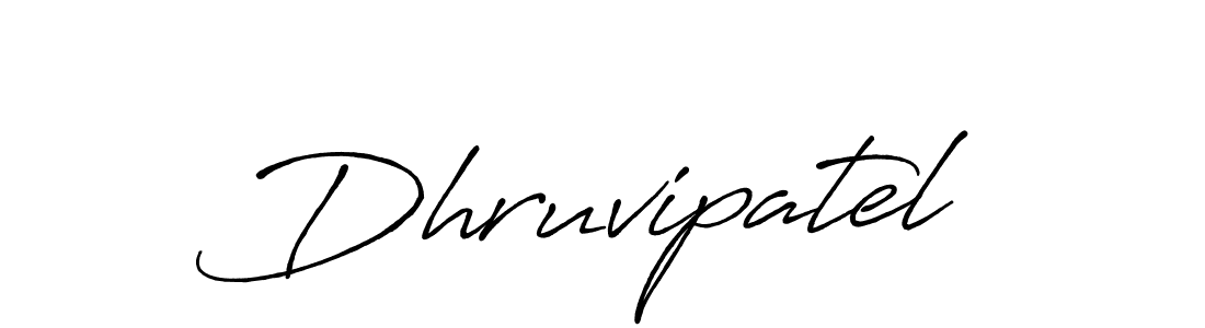 How to make Dhruvipatel name signature. Use Antro_Vectra_Bolder style for creating short signs online. This is the latest handwritten sign. Dhruvipatel signature style 7 images and pictures png
