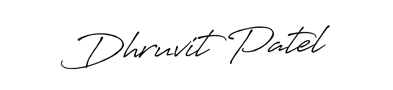 How to make Dhruvit Patel signature? Antro_Vectra_Bolder is a professional autograph style. Create handwritten signature for Dhruvit Patel name. Dhruvit Patel signature style 7 images and pictures png