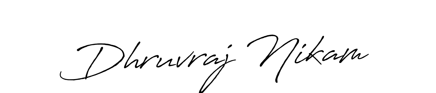 Dhruvraj Nikam stylish signature style. Best Handwritten Sign (Antro_Vectra_Bolder) for my name. Handwritten Signature Collection Ideas for my name Dhruvraj Nikam. Dhruvraj Nikam signature style 7 images and pictures png