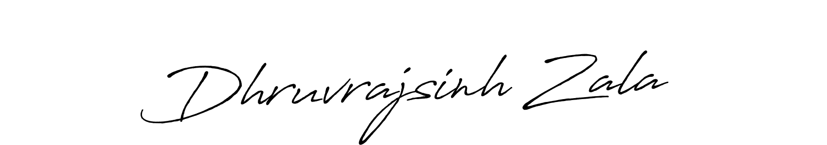 How to make Dhruvrajsinh Zala name signature. Use Antro_Vectra_Bolder style for creating short signs online. This is the latest handwritten sign. Dhruvrajsinh Zala signature style 7 images and pictures png