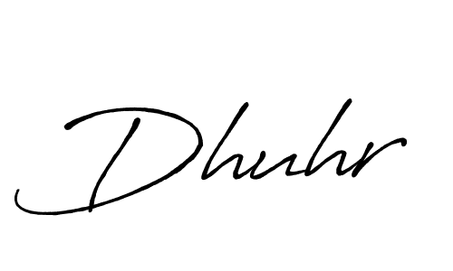Use a signature maker to create a handwritten signature online. With this signature software, you can design (Antro_Vectra_Bolder) your own signature for name Dhuhr. Dhuhr signature style 7 images and pictures png