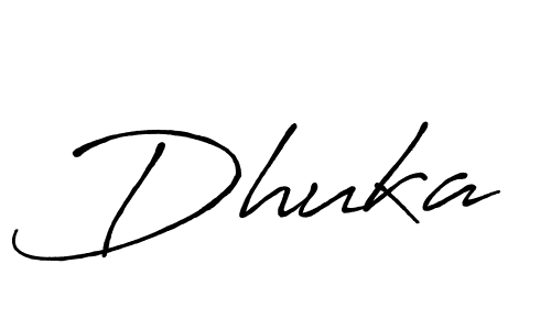Make a beautiful signature design for name Dhuka. With this signature (Antro_Vectra_Bolder) style, you can create a handwritten signature for free. Dhuka signature style 7 images and pictures png