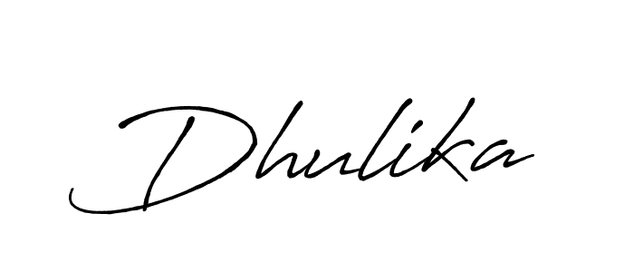 Design your own signature with our free online signature maker. With this signature software, you can create a handwritten (Antro_Vectra_Bolder) signature for name Dhulika. Dhulika signature style 7 images and pictures png