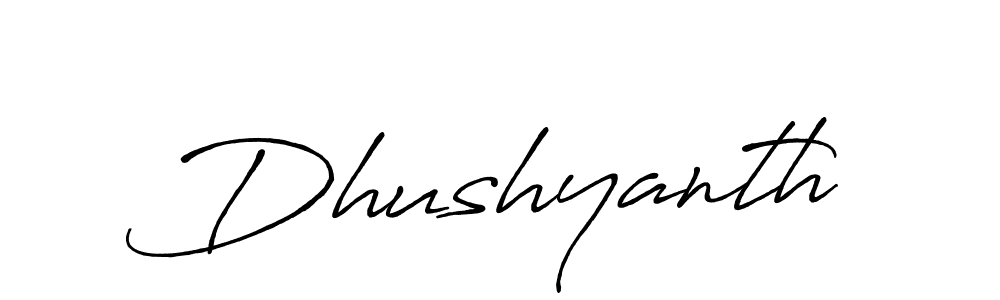 Use a signature maker to create a handwritten signature online. With this signature software, you can design (Antro_Vectra_Bolder) your own signature for name Dhushyanth. Dhushyanth signature style 7 images and pictures png