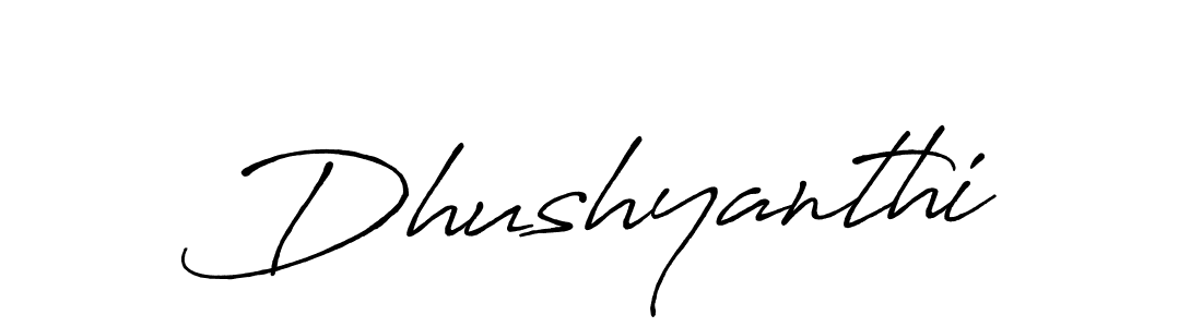 How to make Dhushyanthi signature? Antro_Vectra_Bolder is a professional autograph style. Create handwritten signature for Dhushyanthi name. Dhushyanthi signature style 7 images and pictures png