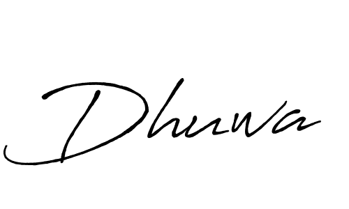 Make a beautiful signature design for name Dhuwa. With this signature (Antro_Vectra_Bolder) style, you can create a handwritten signature for free. Dhuwa signature style 7 images and pictures png