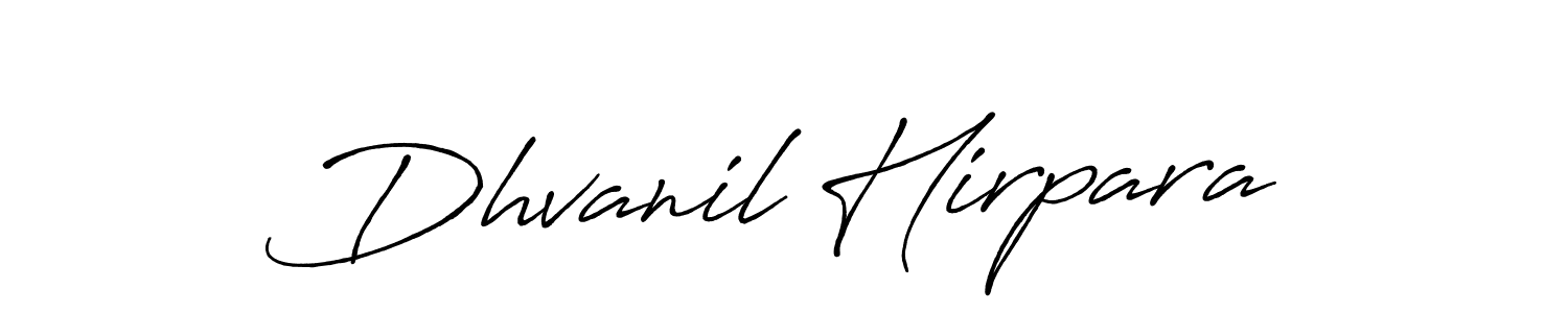 Create a beautiful signature design for name Dhvanil Hirpara. With this signature (Antro_Vectra_Bolder) fonts, you can make a handwritten signature for free. Dhvanil Hirpara signature style 7 images and pictures png