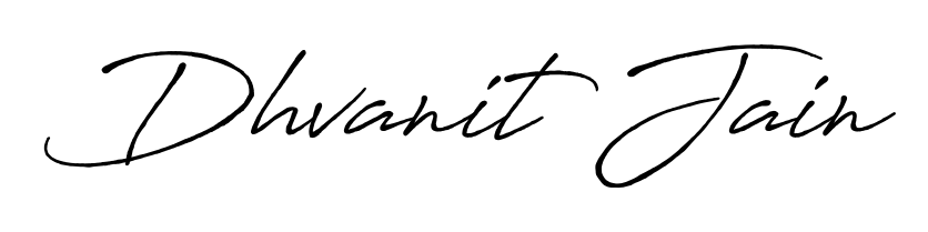 Designed for modern professionals: Dhvanit Jain name signature crafted with Antro_Vectra_Bolder script. Ready for digital PDF workflows. Dhvanit Jain signature style 7 images and pictures png