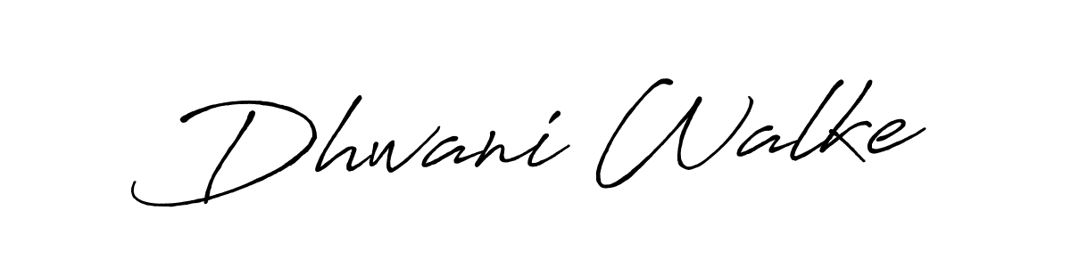 Create a beautiful signature design for name Dhwani Walke. With this signature (Antro_Vectra_Bolder) fonts, you can make a handwritten signature for free. Dhwani Walke signature style 7 images and pictures png