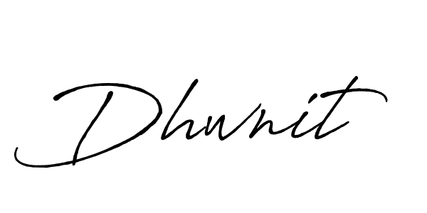 Use a signature maker to create a handwritten signature online. With this signature software, you can design (Antro_Vectra_Bolder) your own signature for name Dhwnit. Dhwnit signature style 7 images and pictures png