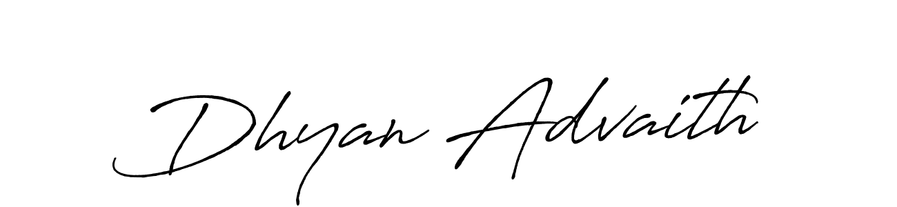 The best way (Antro_Vectra_Bolder) to make a short signature is to pick only two or three words in your name. The name Dhyan Advaith include a total of six letters. For converting this name. Dhyan Advaith signature style 7 images and pictures png