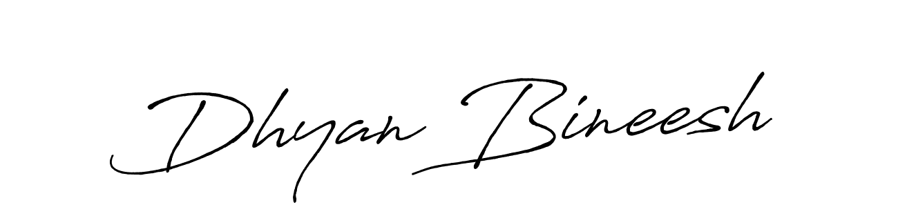 Use a signature maker to create a handwritten signature online. With this signature software, you can design (Antro_Vectra_Bolder) your own signature for name Dhyan Bineesh. Dhyan Bineesh signature style 7 images and pictures png