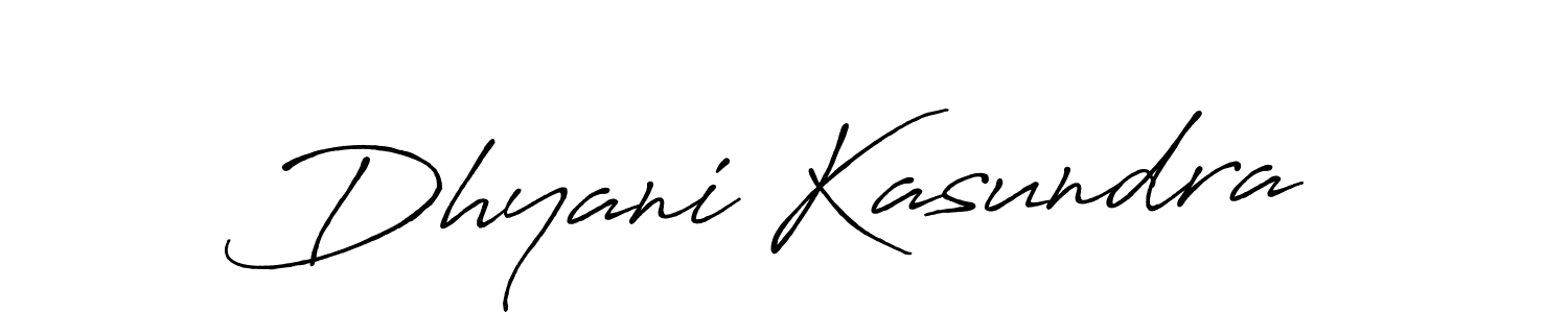 How to make Dhyani Kasundra name signature. Use Antro_Vectra_Bolder style for creating short signs online. This is the latest handwritten sign. Dhyani Kasundra signature style 7 images and pictures png