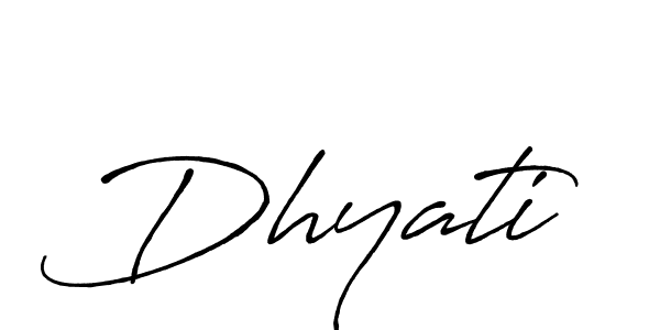 Use a signature maker to create a handwritten signature online. With this signature software, you can design (Antro_Vectra_Bolder) your own signature for name Dhyati. Dhyati signature style 7 images and pictures png
