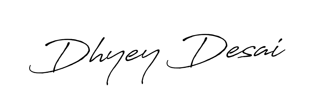 How to make Dhyey Desai name signature. Use Antro_Vectra_Bolder style for creating short signs online. This is the latest handwritten sign. Dhyey Desai signature style 7 images and pictures png