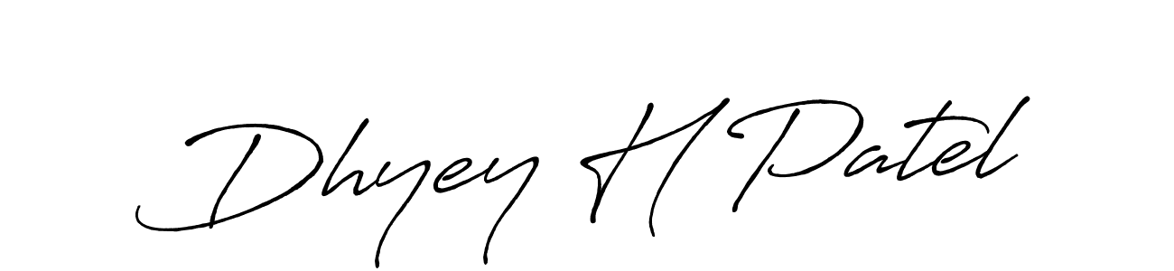 Antro_Vectra_Bolder is a professional signature style that is perfect for those who want to add a touch of class to their signature. It is also a great choice for those who want to make their signature more unique. Get Dhyey H Patel name to fancy signature for free. Dhyey H Patel signature style 7 images and pictures png