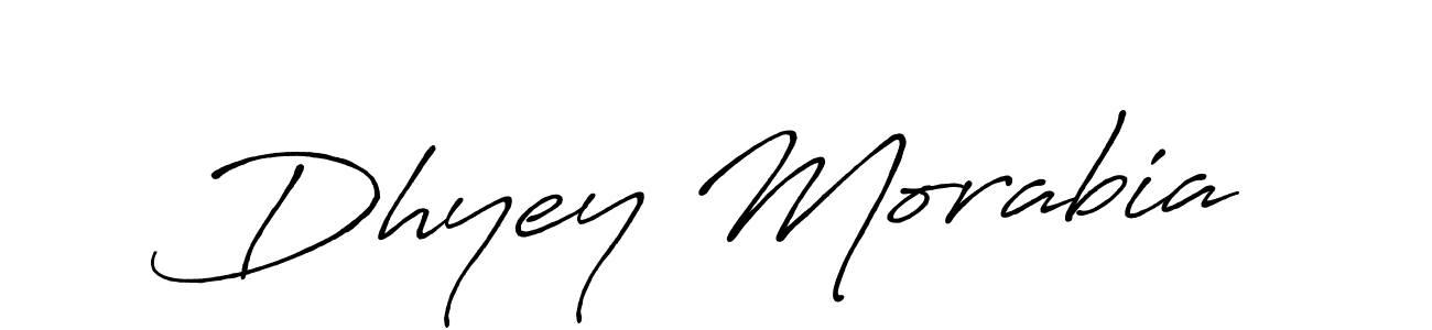 Create a beautiful signature design for name Dhyey Morabia. With this signature (Antro_Vectra_Bolder) fonts, you can make a handwritten signature for free. Dhyey Morabia signature style 7 images and pictures png