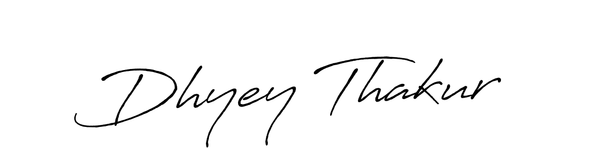Create a beautiful signature design for name Dhyey Thakur. With this signature (Antro_Vectra_Bolder) fonts, you can make a handwritten signature for free. Dhyey Thakur signature style 7 images and pictures png