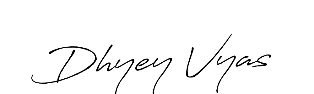 Also we have Dhyey Vyas name is the best signature style. Create professional handwritten signature collection using Antro_Vectra_Bolder autograph style. Dhyey Vyas signature style 7 images and pictures png